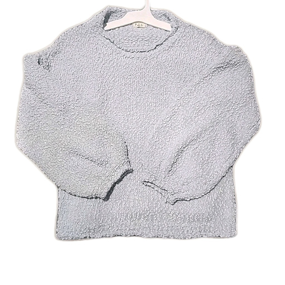 POL Oversized Popcorn Sweater Baby Blue SIZE Small Ballooned Sleeves